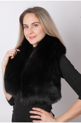 Black fox fur collar - neck warmer